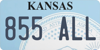 KS license plate 855ALL