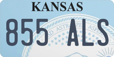 KS license plate 855ALS