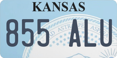 KS license plate 855ALU