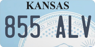 KS license plate 855ALV