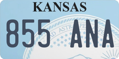 KS license plate 855ANA