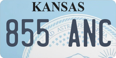 KS license plate 855ANC