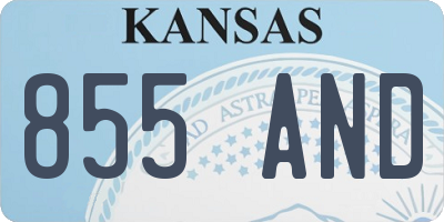KS license plate 855AND