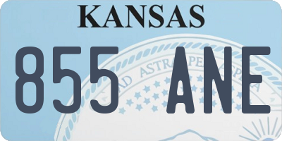 KS license plate 855ANE