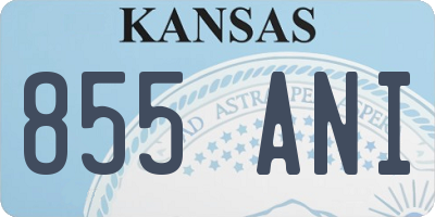 KS license plate 855ANI