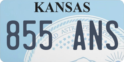 KS license plate 855ANS