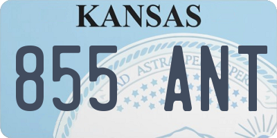 KS license plate 855ANT