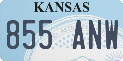 KS license plate 855ANW