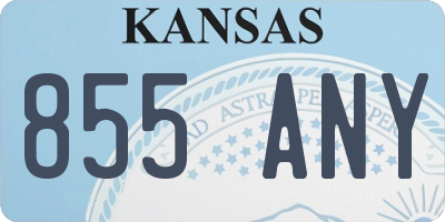 KS license plate 855ANY