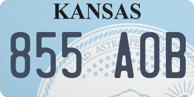 KS license plate 855AOB