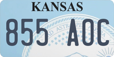 KS license plate 855AOC