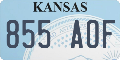 KS license plate 855AOF
