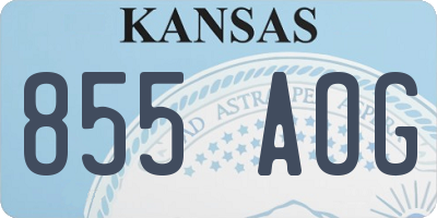 KS license plate 855AOG