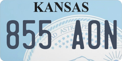 KS license plate 855AON