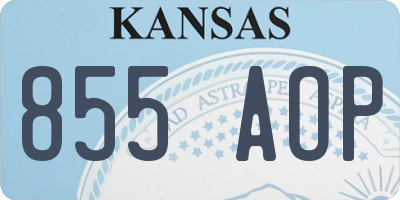 KS license plate 855AOP