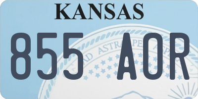 KS license plate 855AOR