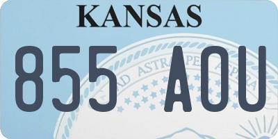 KS license plate 855AOU