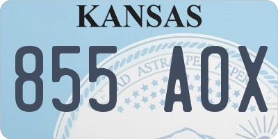 KS license plate 855AOX