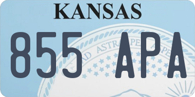 KS license plate 855APA