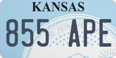 KS license plate 855APE
