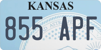 KS license plate 855APF