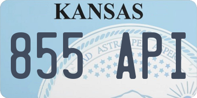 KS license plate 855API