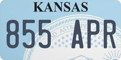 KS license plate 855APR