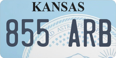 KS license plate 855ARB