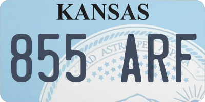 KS license plate 855ARF