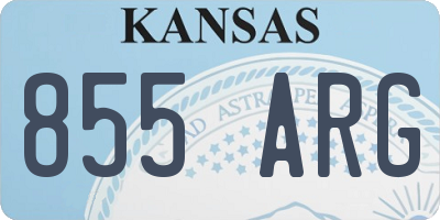 KS license plate 855ARG
