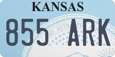 KS license plate 855ARK
