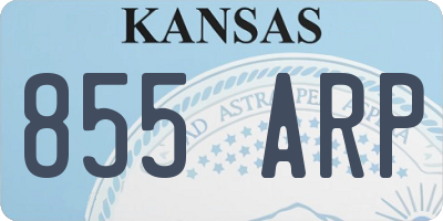 KS license plate 855ARP