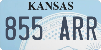 KS license plate 855ARR