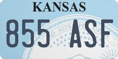 KS license plate 855ASF