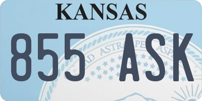 KS license plate 855ASK