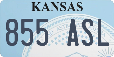 KS license plate 855ASL