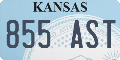 KS license plate 855AST