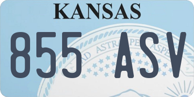 KS license plate 855ASV