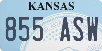 KS license plate 855ASW
