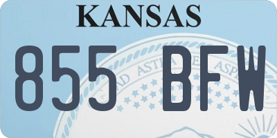 KS license plate 855BFW