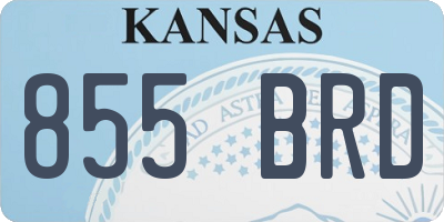 KS license plate 855BRD