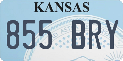 KS license plate 855BRY