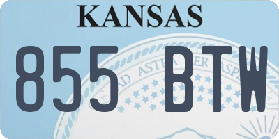 KS license plate 855BTW
