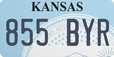 KS license plate 855BYR