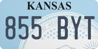KS license plate 855BYT