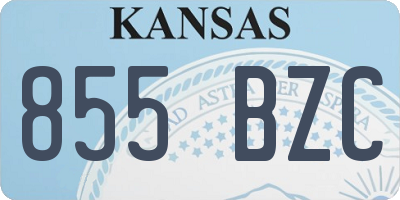 KS license plate 855BZC