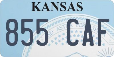 KS license plate 855CAF