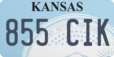 KS license plate 855CIK