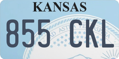 KS license plate 855CKL