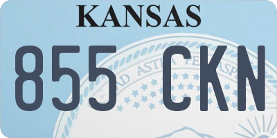 KS license plate 855CKN